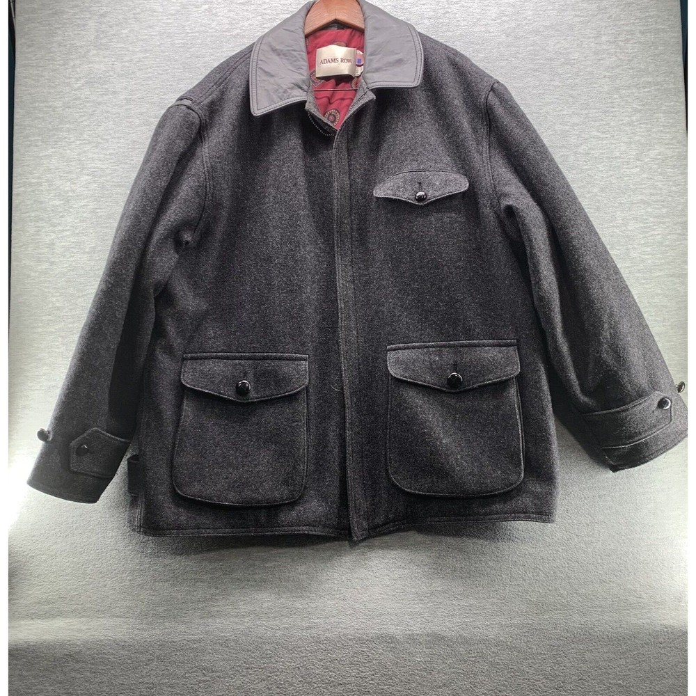 Vintage Adams Row Men's Wool & Leather Jacket Size XL